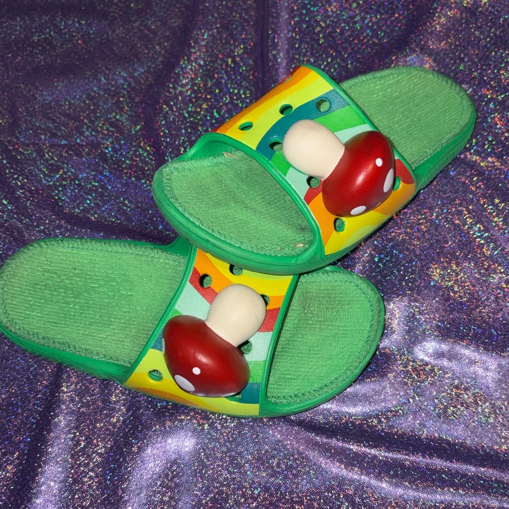 Toddler Zen Garden Terry Cloth Croc Slides
